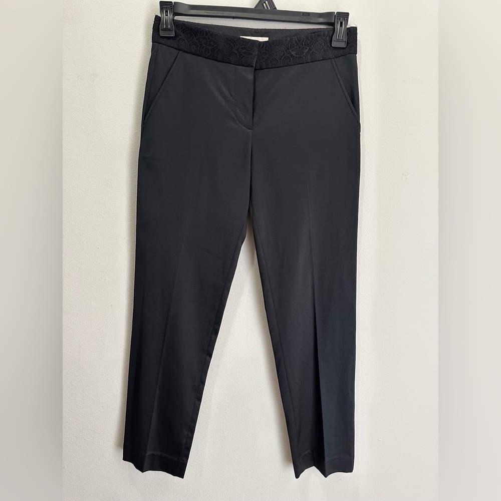 Tory Burch Geoff pants Professional Elegant Ankle Pants Silk Blend Black Sz 2
